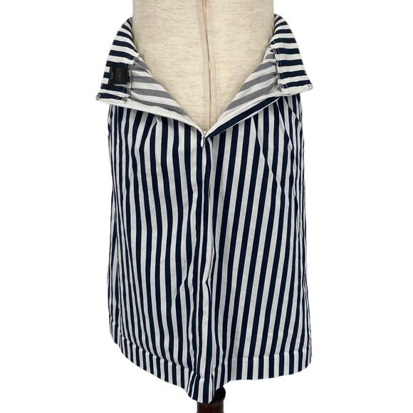 ANN TAYLOR Vertical Striped A Line Skirt Blue White Size 4 Petite Nautical Chic - Picture 4 of 6